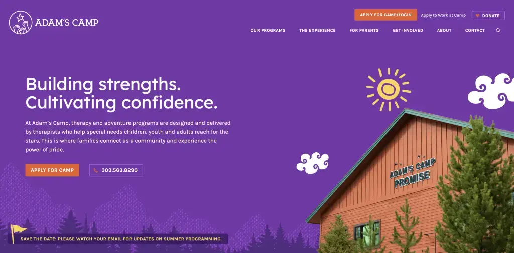 Adams Camp Website Header