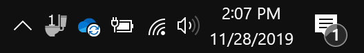 Newer toilet icon in the tray
