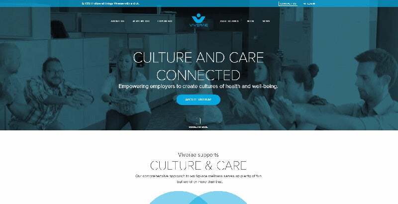 Screenshot of http://viverae.com/ home page.