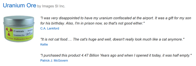 Funny Amazon Reviews for Uranium